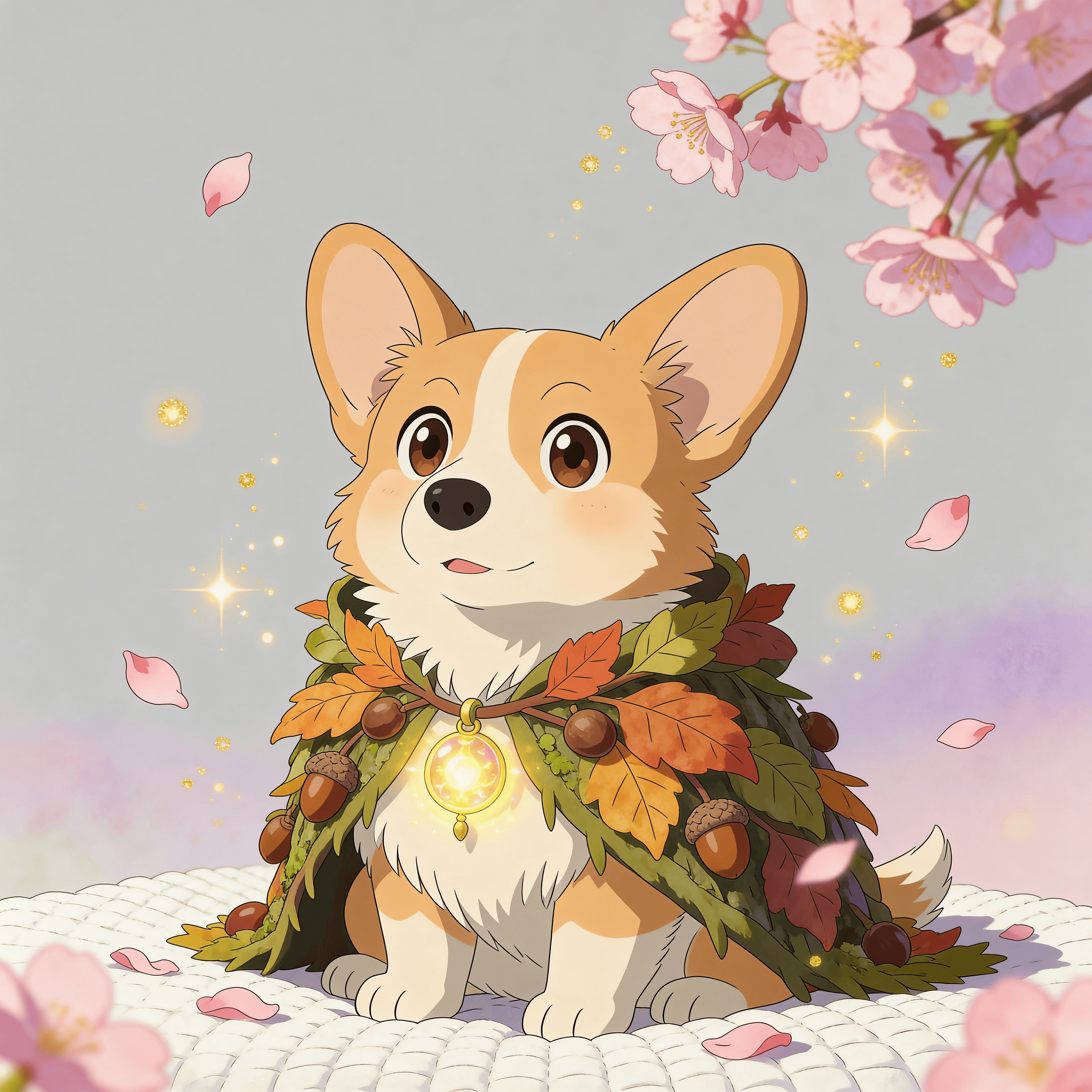 A dog transformed into a Studio Ghibli-inspired anime portrait with sparkling eyes