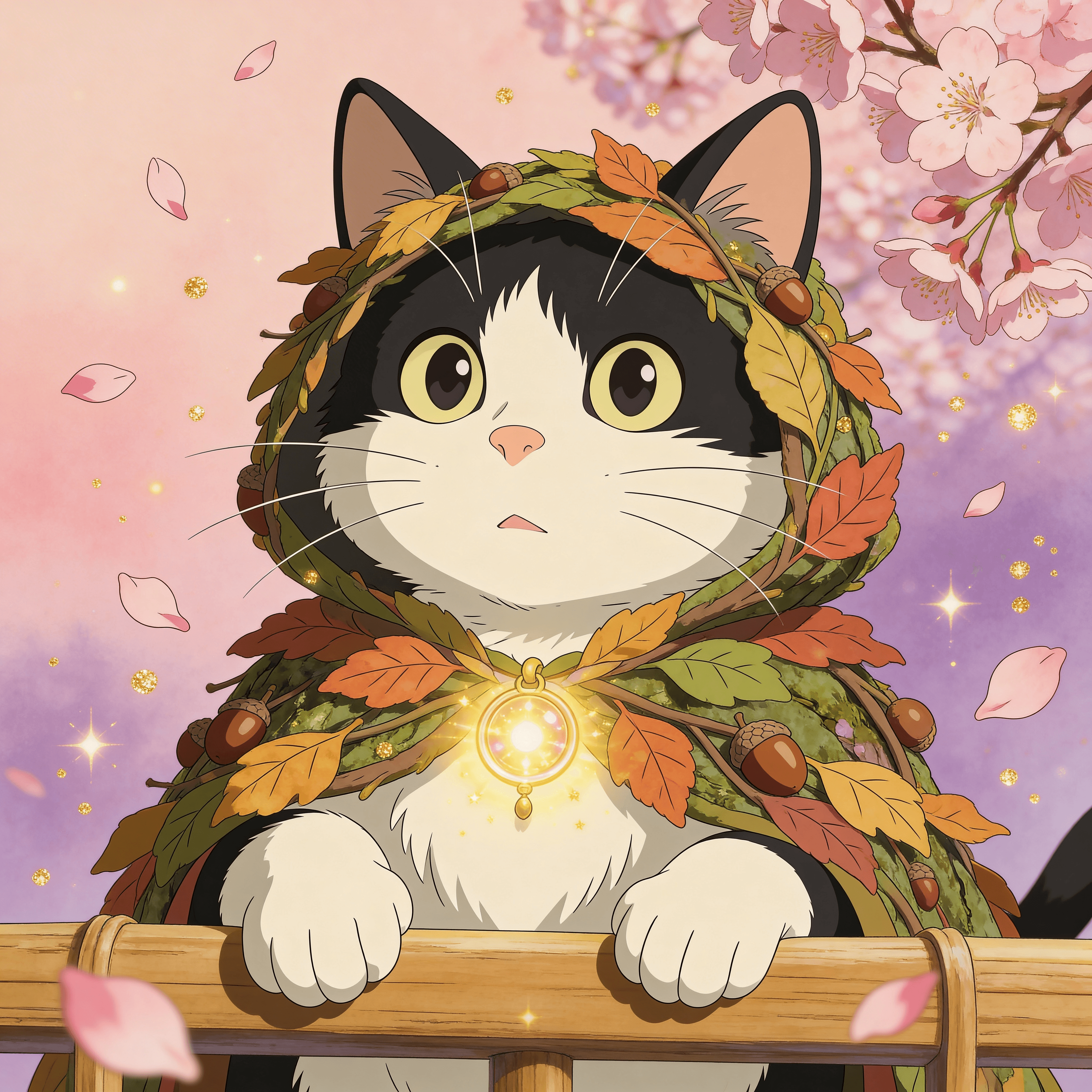 Anime style portrait of a cat