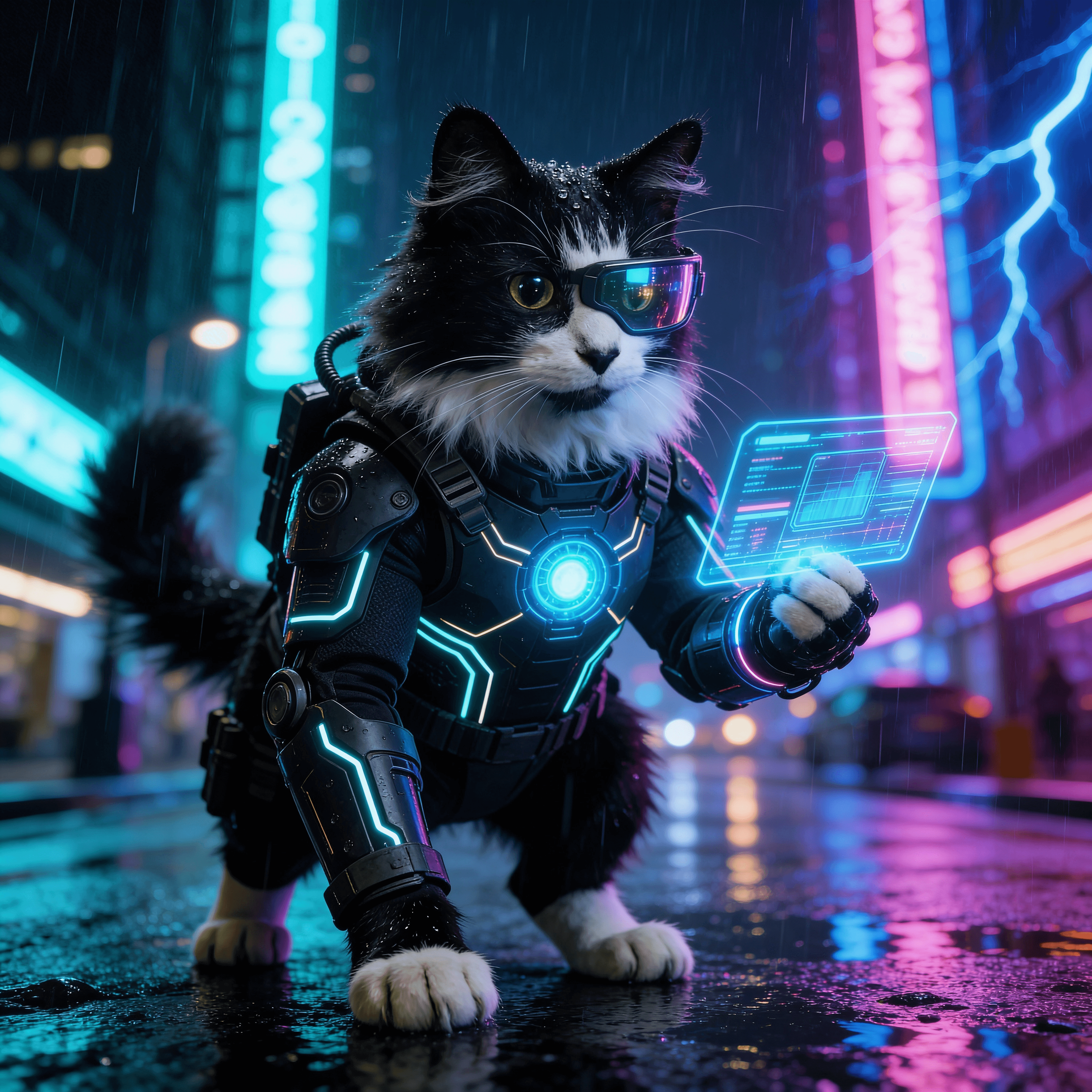 Epic/Cinematic style portrait of a cat