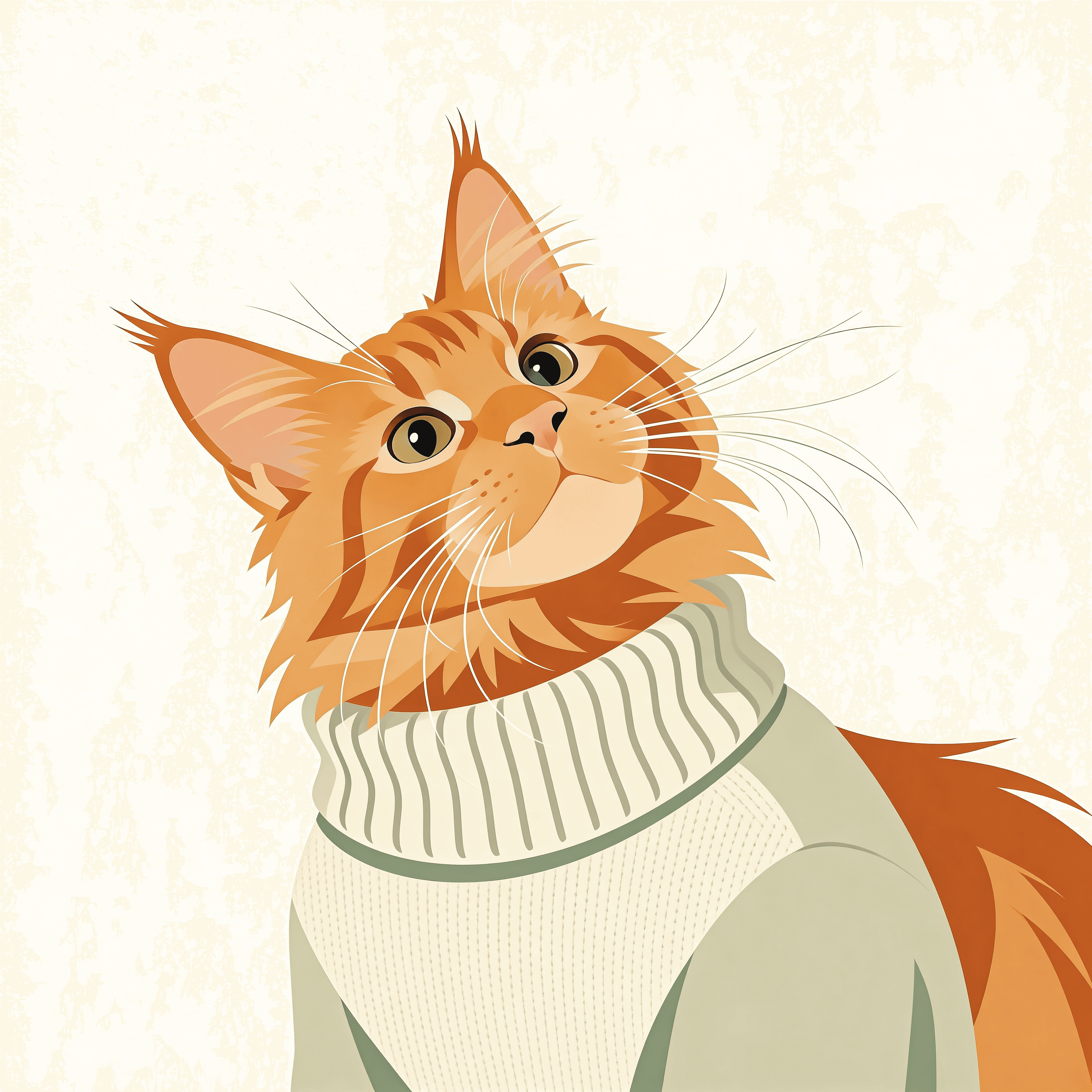 Minimalist style portrait of a cat