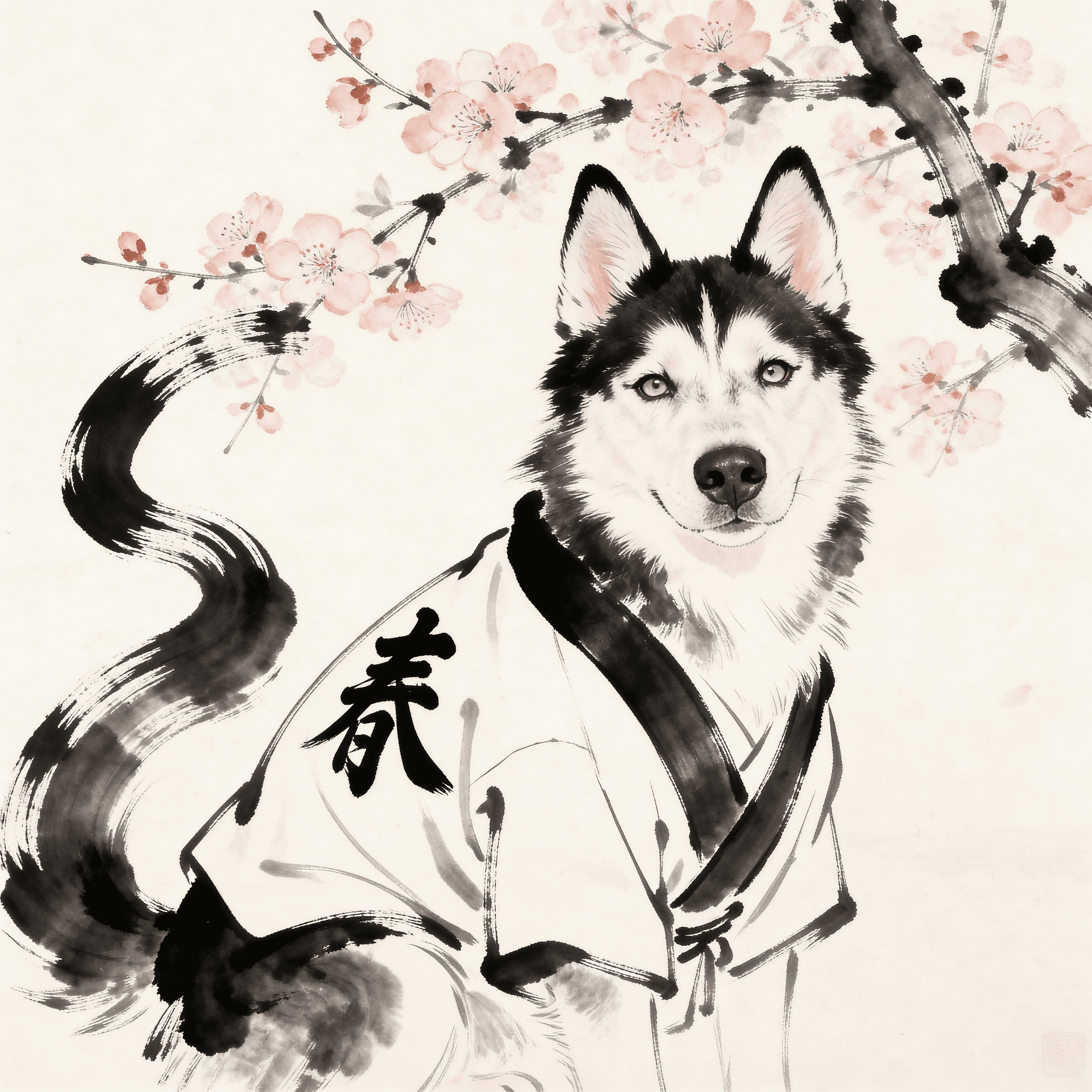 Minimalist style portrait of a dog