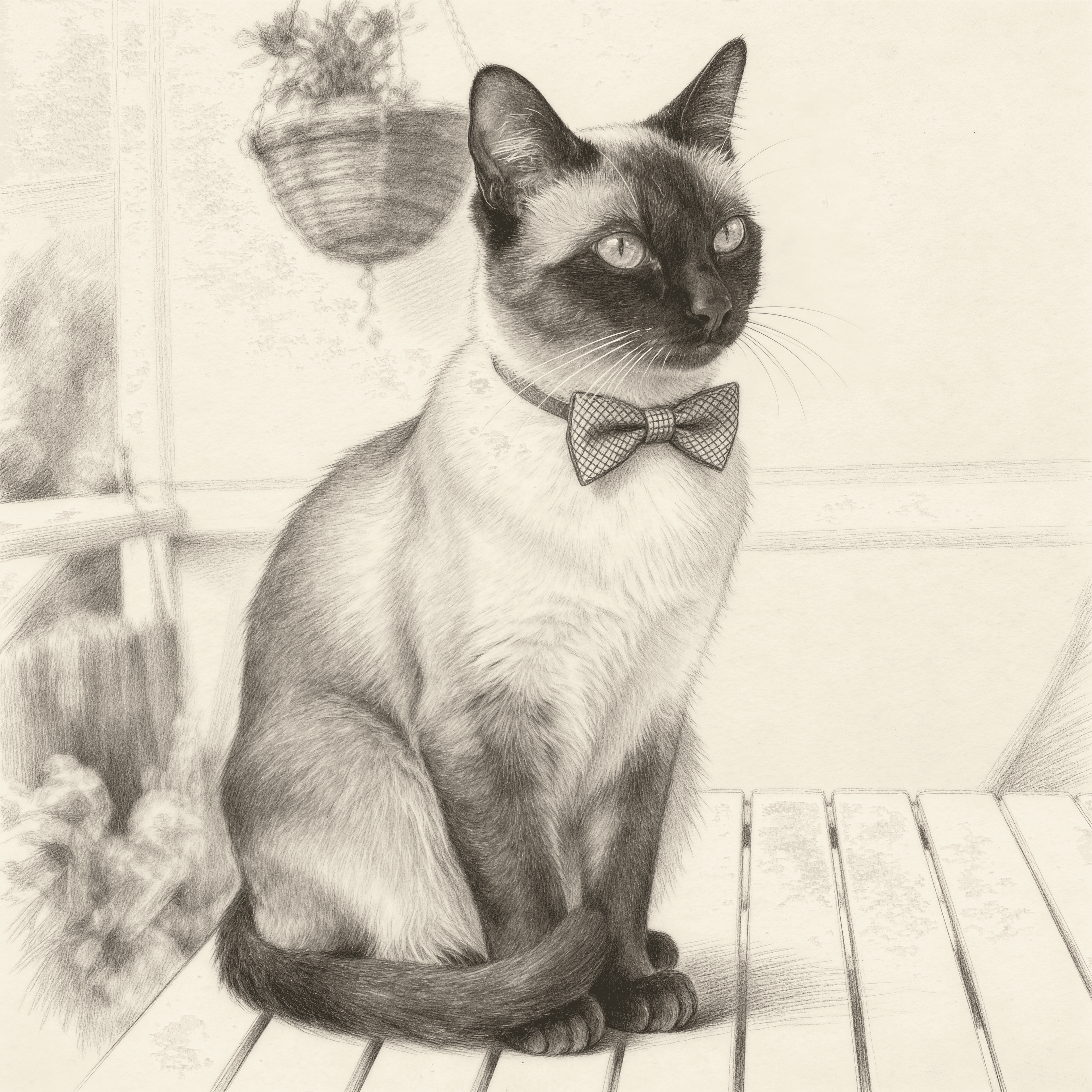 Minimalist style portrait of a cat