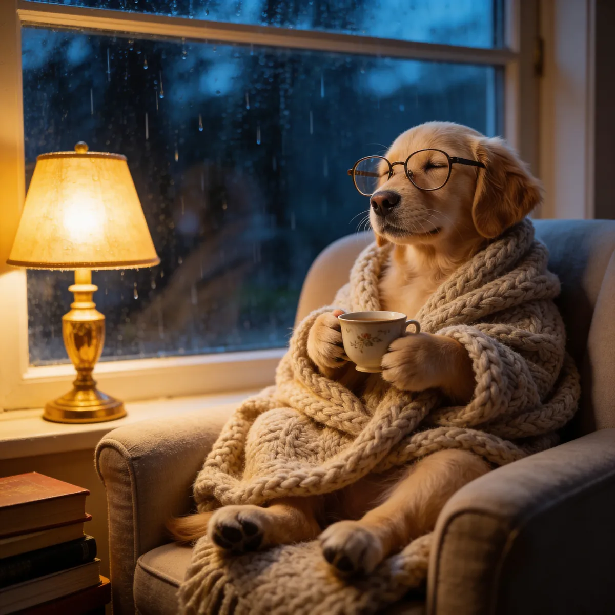 Cozy Evening - Golden Retriever