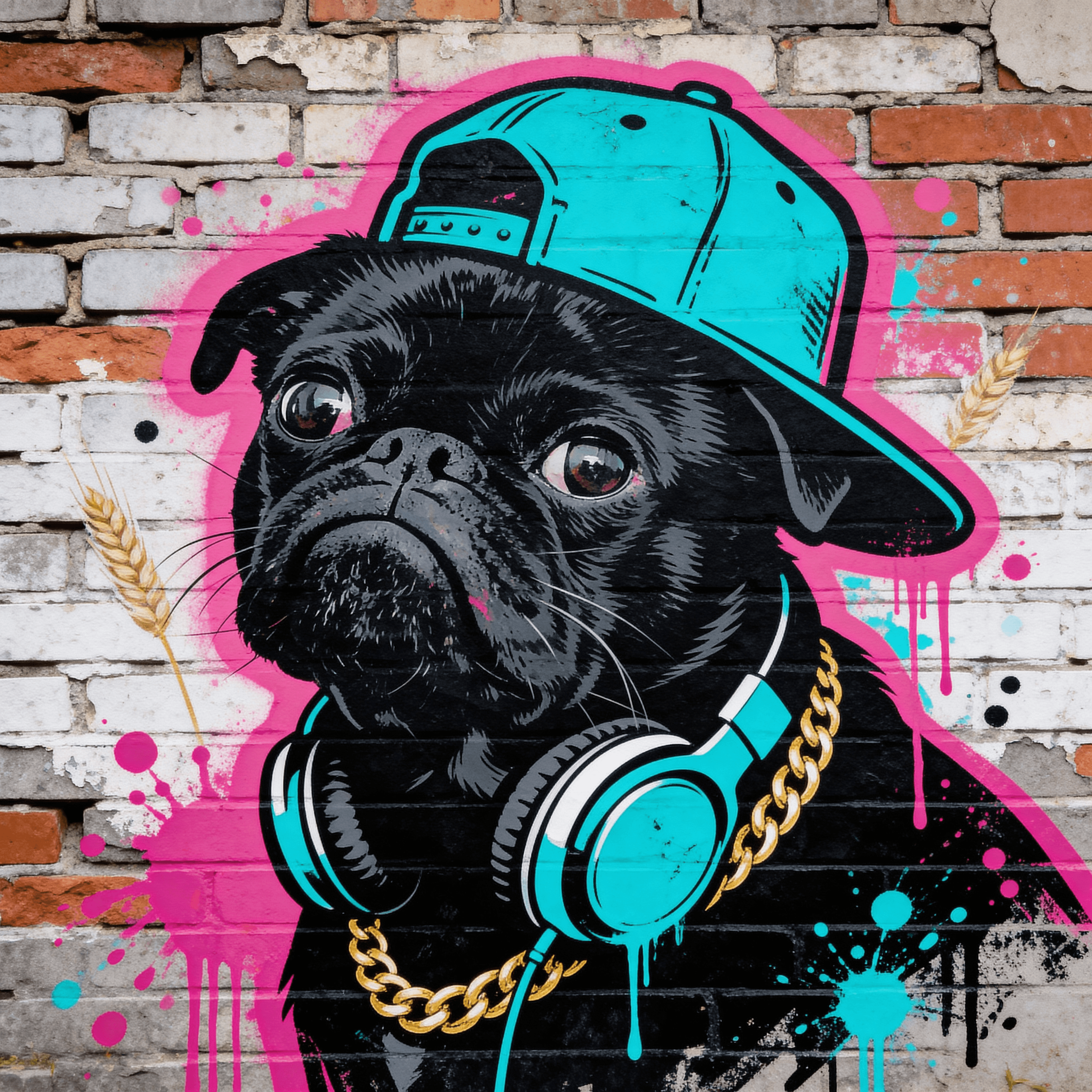 Pop Art style portrait of a dog